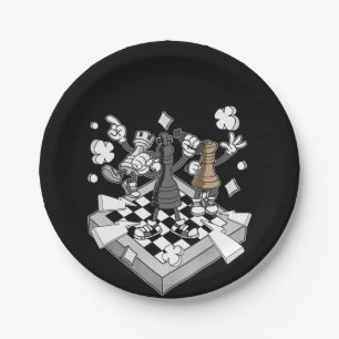 Prato De Papel jogo de xadrez de futebol
