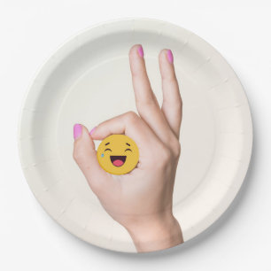 Prato De Papel Jogo do Círculo Ok Te Peguei