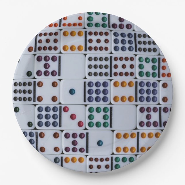 Prato De Papel Jogo Números de Dominos (Frente)