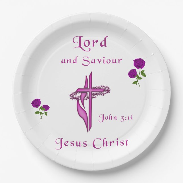 Prato De Papel John 3:16 (Frente)
