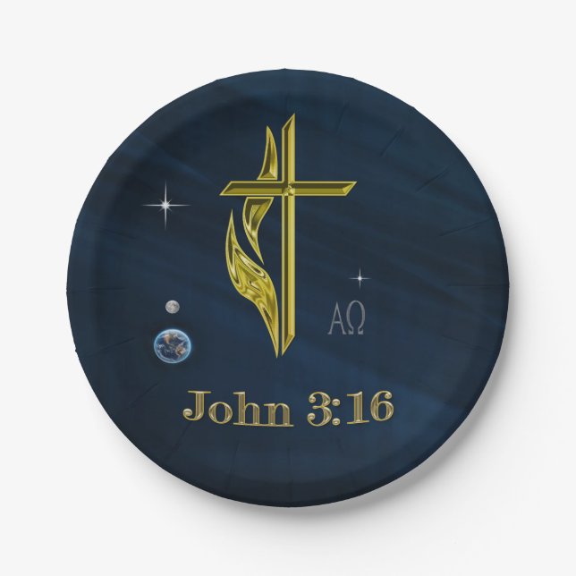 Prato De Papel John 3:16 (Frente)