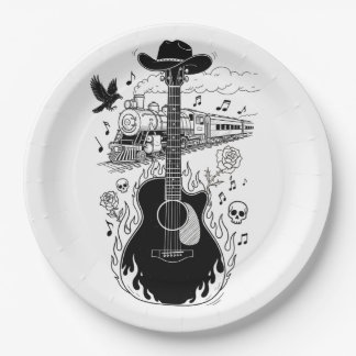 Prato De Papel Johnny Cash Theme Plates