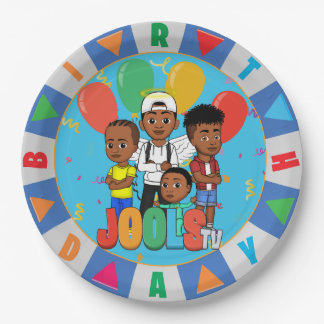 Prato De Papel JOOLS TV ®️ Azul 9 em placas de papel redondas