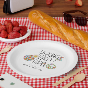 Prato De Papel Jovem, Selvagem e Três   Kid Birthday Plates   Boh