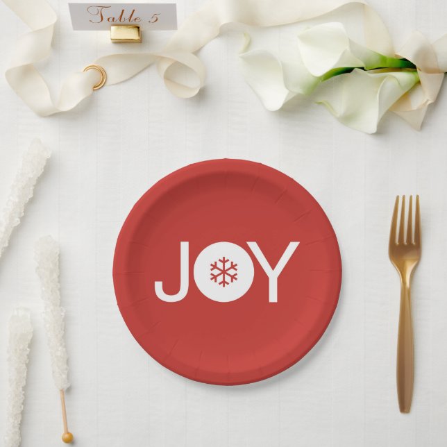 Prato De Papel Joy Red Paper Plate (Casamento)