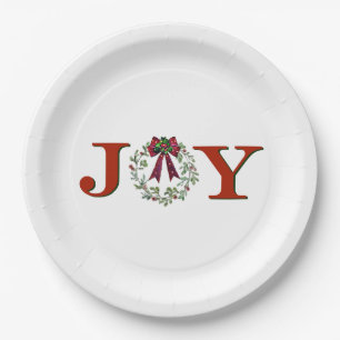Prato De Papel Joy with Wreath