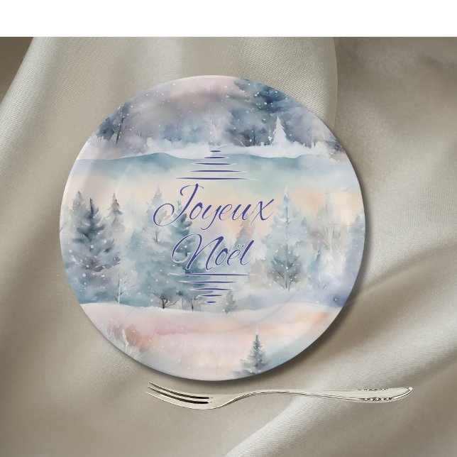 Prato De Papel Joyeux Noël em matizes legal (Criador carregado)