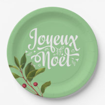 Joyeux Noel Francês Feliz Natal Vermelho e Verde