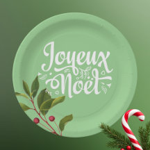 Joyeux Noel Francês Feliz Natal Vermelho e Verde