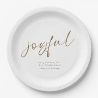 Joyful Dourado Script Name Merry Christmas White