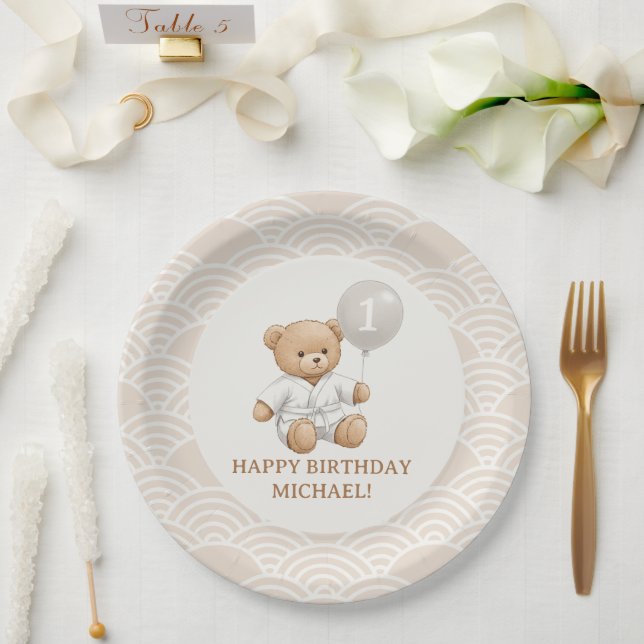 Prato De Papel  "Judo Bear’s First Belt" – 1st Birthday (Casamento)