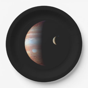 Prato De Papel Júpiter Planeta Gigante Gasoso & Io Lua Galileana