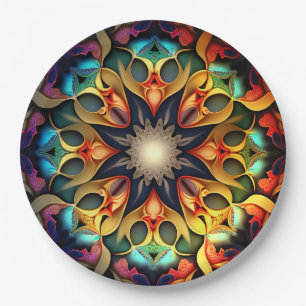 Prato De Papel Kaleidoscope Mandala Flower Design- 23091