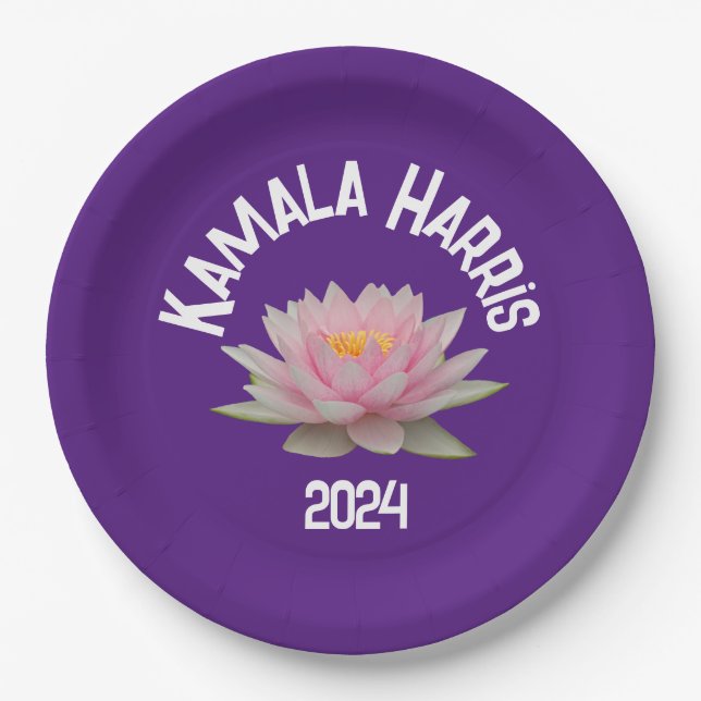 Prato De Papel Kamala Harris Lotus 2024 (Frente)