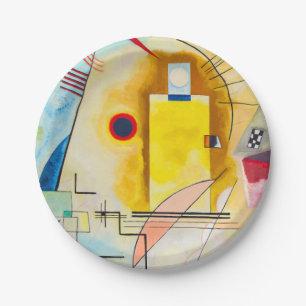 Prato De Papel Kandinsky amarelo-vermelho-azul