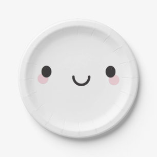 Prato De Papel Kawaii Happy Face