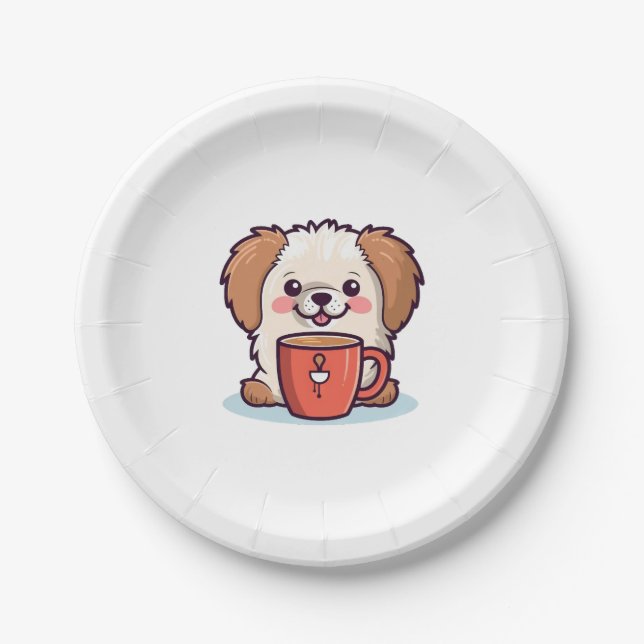 Prato De Papel Kawaii Paws Café (Frente)