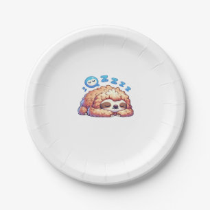 Prato De Papel Kawaii Sleepy Sloth Namorando Zzz Funny Animal Pre