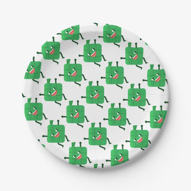 Prato De Papel ketupat feliz (Frente)