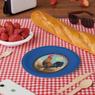 Prato De Papel Key West - Rooster Gypsy Bom Dia Vintage Oval