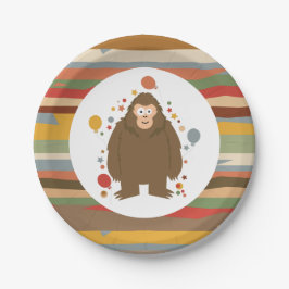 Prato De Papel Kids Bigfoot Birthday 