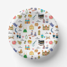 Prato De Papel Kids Eid Mubarak Paper Bowl – Colourful Islamic 