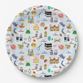 Prato De Papel Kids Eid Mubarak Paper Plates – Colourful Islamic