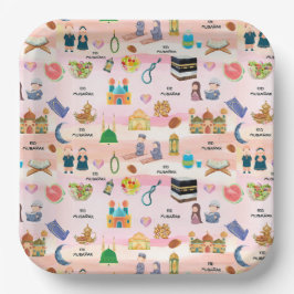 Prato De Papel Kids Eid Mubarak Paper Plates – Colourful Islamic