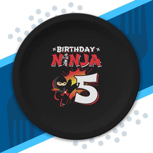 Prato De Papel Kids Ninja - Presente de Festa de aniversário - 5  (Criador carregado)