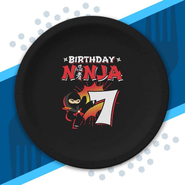Prato De Papel Kids Ninja - Presente de Festa de aniversário - 7  (Criador carregado)