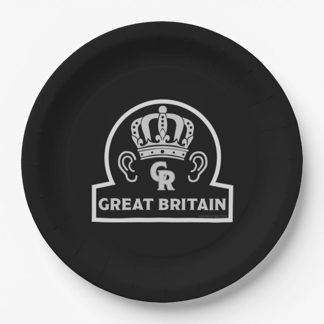 Prato De Papel King Charles British Royal Crown (Frente)