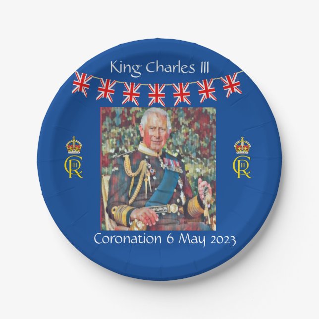 Prato De Papel King Charles III Coronation (Frente)