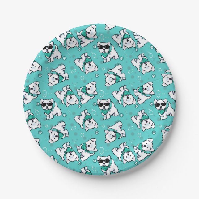 Prato De Papel KiniArt Cutieface Westies (Frente)