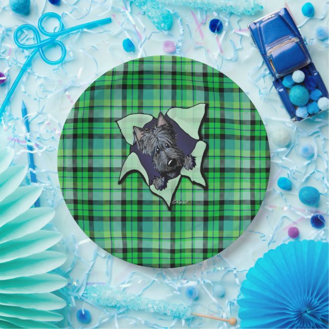 Prato De Papel KiniArt Natal Scottie BLAST Plates de Papel (Festa)