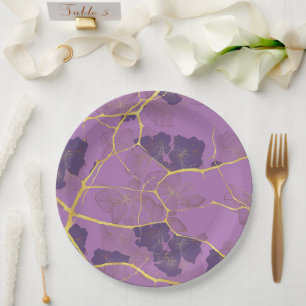 Prato De Papel Kintsugi japonês. Dois lados.