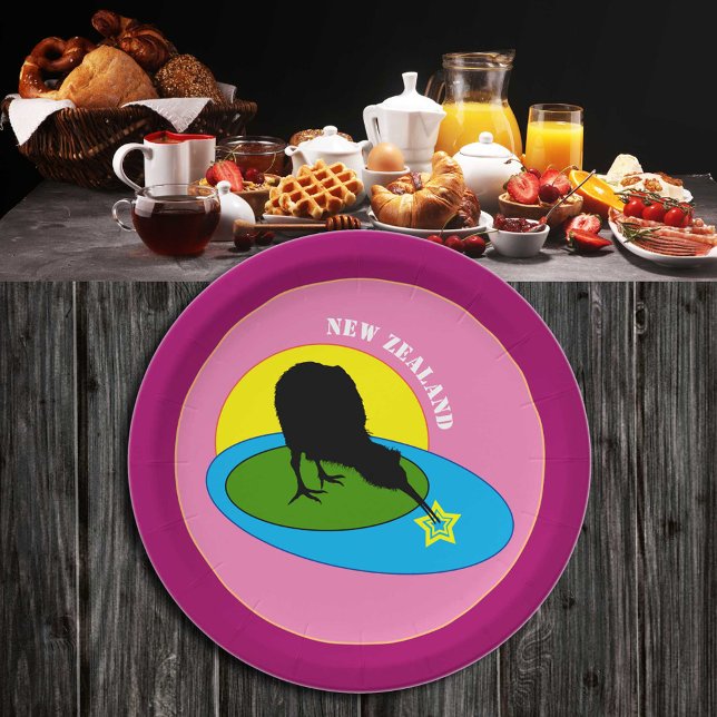 Prato De Papel Kiwi Bird & Nova Zelândia / placas de partidos (Criador carregado)