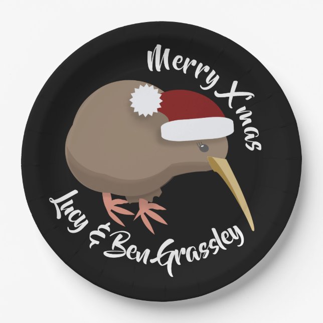 Prato De Papel Kiwi Natal (Frente)
