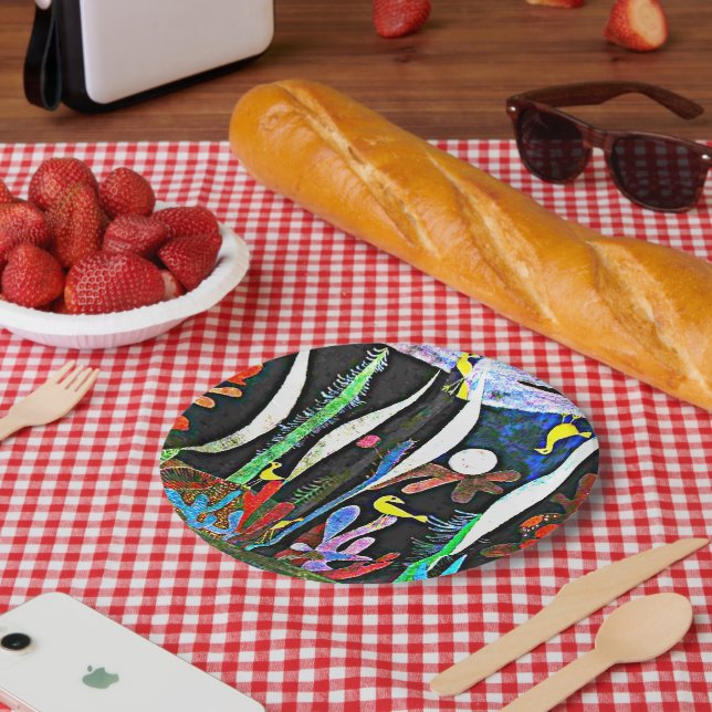 Prato De Papel Klee - Paisagem com Aves Amarelas (Piquenique)