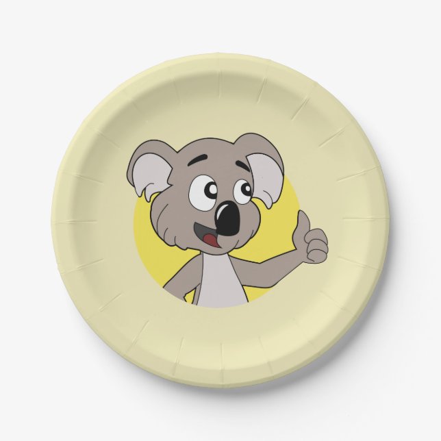 Prato De Papel Koala bear cartoon paper plates (Frente)