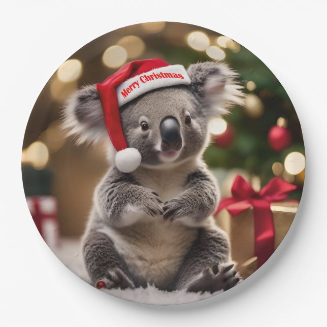 Prato De Papel "Koala Kris Kringle: Natal Abaixo" (Frente)