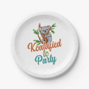 Prato De Papel Koalificado para Pun Pun Cute e Divertido Koalafie