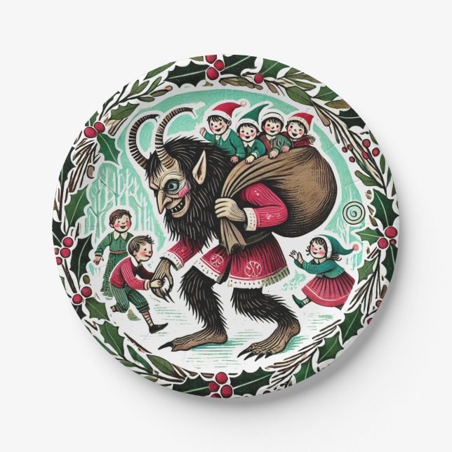 Prato De Papel Krampus Christmas (Frente)
