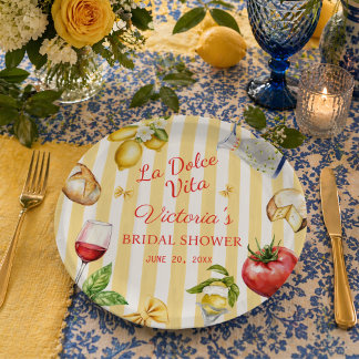 Prato De Papel La Dolce Vita Italian Bridal Shower 