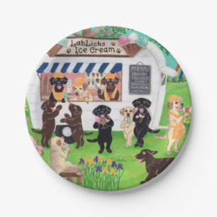 Prato De Papel Labradores do Sorvete de Licenças de Laboratório