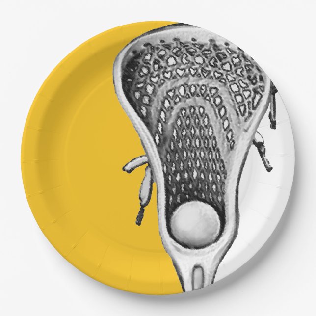 Prato De Papel Lacrosse Party Yellow (Frente)