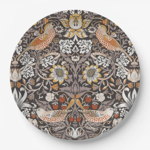 Prato De Papel Ladrão de Morango William Morris Carvão Ocre