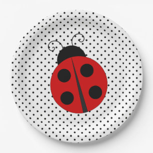 Prato De Papel Ladybug nas placas de papel do Bolinhas Design