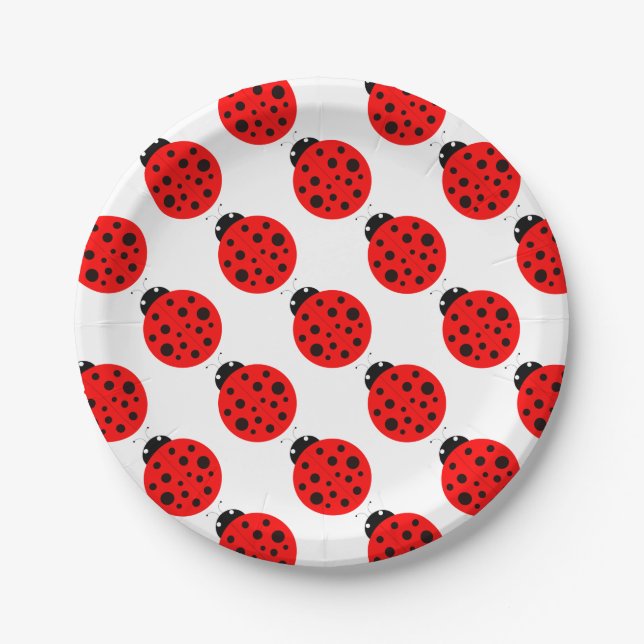 Prato De Papel Ladybug Pattern (Frente)