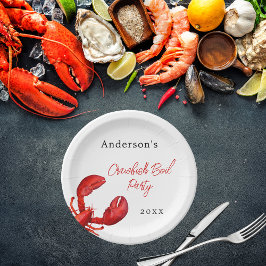Prato De Papel Lagosta de lagosta fenda vermelha branca
