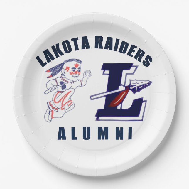 Prato De Papel Lakota Raiders Alumni (Frente)